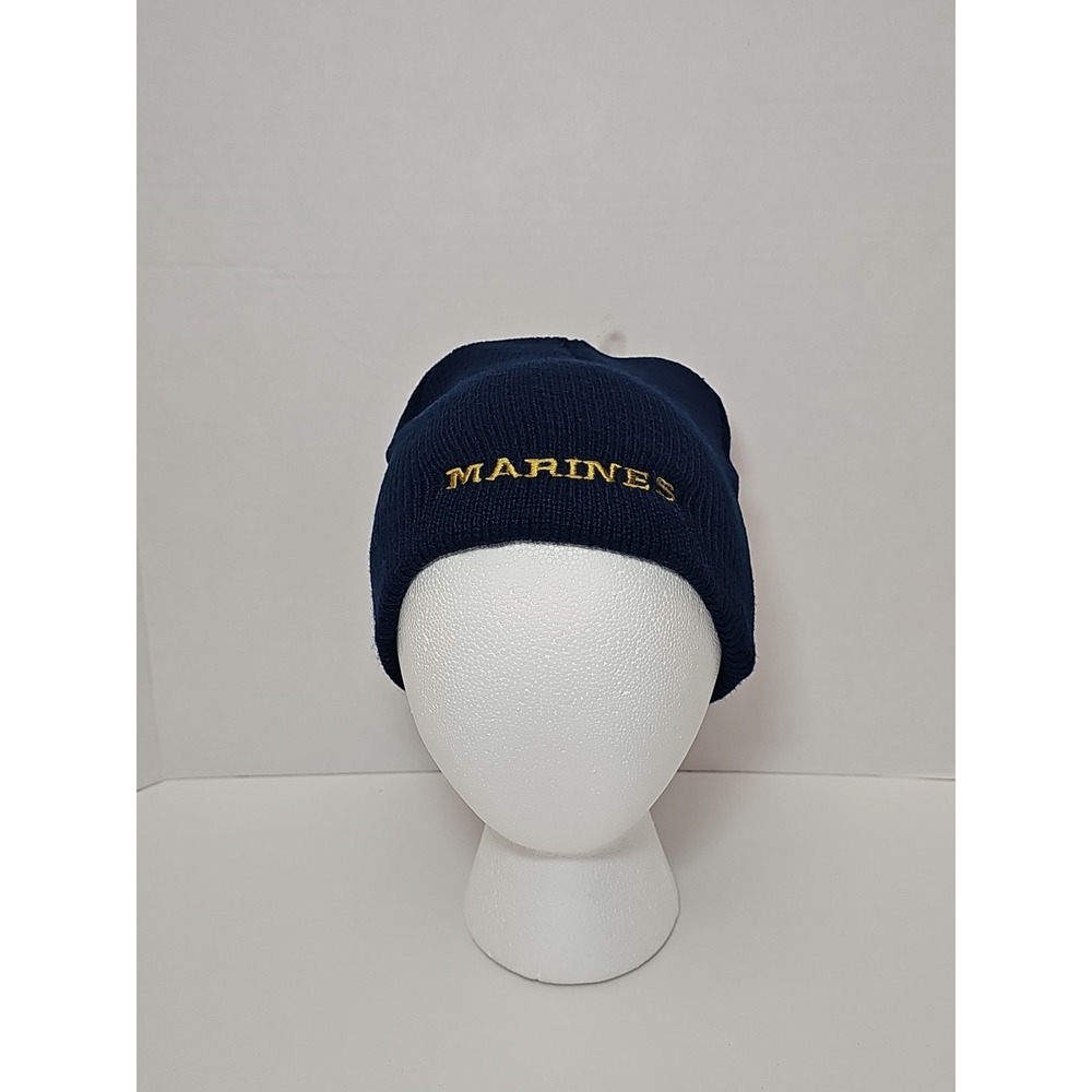 MARINES Demb on‎ Navy Blue  Embroidered  Beanie Stocking Watch Cap Hat